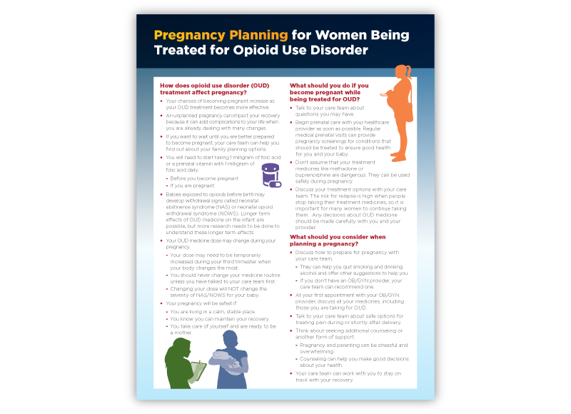 SAMHSA Pregnancy Planning for Women being Treated with an Opioid Use Disorder Fact Sheet